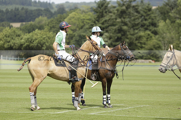 Burningfold (blue) v Wairakei Pastoral (green) in the Ruins Cup Final on Sunday 04 August 2013.