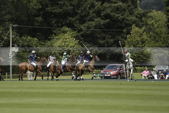 Burningfold (blue) v Wairakei Pastoral (green) in the Ruins Cup Final on Sunday 04 August 2013.
