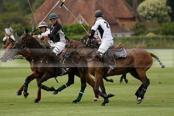 Beau Design v Boscom in an August Rother Cup 4 goal polo match at Cowdray Park Polo Club on Wednesday 07 August 2013