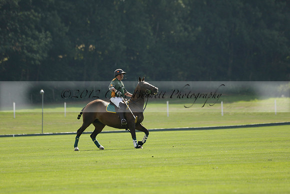 La Tremenda (mauve) v Maiz Dulce (green) in the Brecknock Cup  final polo match. Played at Cowdray Park Polo Club on Sunday 25 August 2013 on Ambersham 1. www.polopictures.co.uk