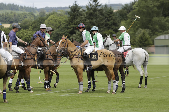 Burningfold (blue) v Wairakei Pastoral (green) in the Ruins Cup Final on Sunday 04 August 2013.