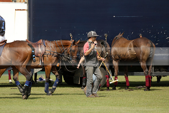 Maiz Dulce (green) v River (blue) in a Uber Polo Midsummer 12 goal polo match on Wednesday 21 August 2013 at Cowdray park Polo Club on Ambersham 2.  www.polopictures.co.uk
