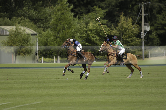 Burningfold (blue) v Wairakei Pastoral (green) in the Ruins Cup Final on Sunday 04 August 2013.