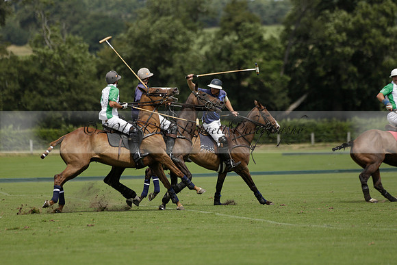 Burningfold (blue) v Wairakei Pastoral (green) in the Ruins Cup Final on Sunday 04 August 2013.