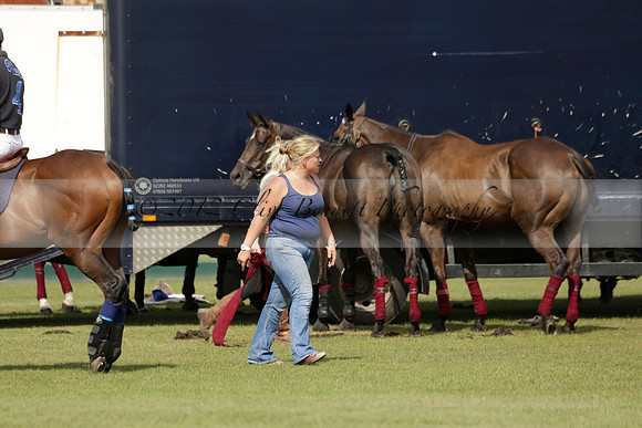 Maiz Dulce (green) v River (blue) in a Uber Polo Midsummer 12 goal polo match on Wednesday 21 August 2013 at Cowdray park Polo Club on Ambersham 2.  www.polopictures.co.uk