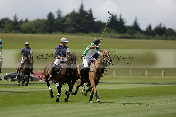 Burningfold (blue) v Wairakei Pastoral (green) in the Ruins Cup Final on Sunday 04 August 2013.