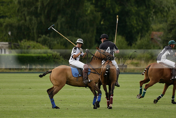 Beau Design v Boscom in an August Rother Cup 4 goal polo match at Cowdray Park Polo Club on Wednesday 07 August 2013