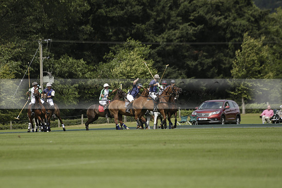 Burningfold (blue) v Wairakei Pastoral (green) in the Ruins Cup Final on Sunday 04 August 2013.