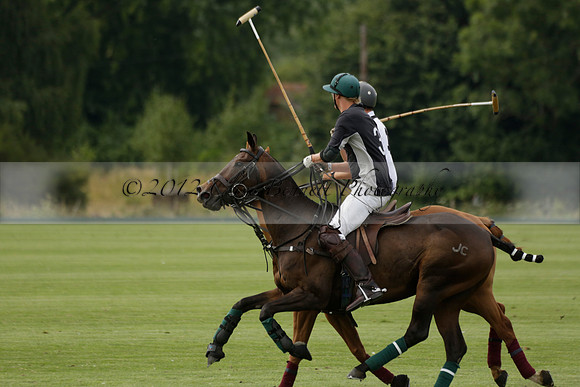 Beau Design v Boscom in an August Rother Cup 4 goal polo match at Cowdray Park Polo Club on Wednesday 07 August 2013