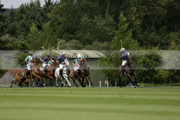 Burningfold (blue) v Wairakei Pastoral (green) in the Ruins Cup Final on Sunday 04 August 2013.
