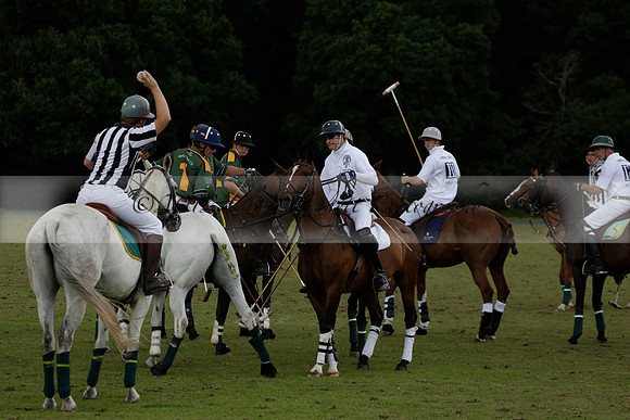 The Blue Jackets Cup polo match played between Maize Dulce (green) vs Home Farm (white) At the New Forest Polo Club on Sunday 18 August 2013