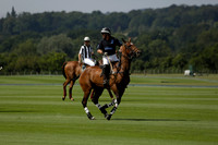 Maiz Dulce (green) v River (blue) in a Uber Polo Midsummer 12 goal polo match on Wednesday 21 August 2013 at Cowdray park Polo Club on Ambersham 2.  www.polopictures.co.uk