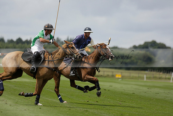 Burningfold (blue) v Wairakei Pastoral (green) in the Ruins Cup Final on Sunday 04 August 2013.