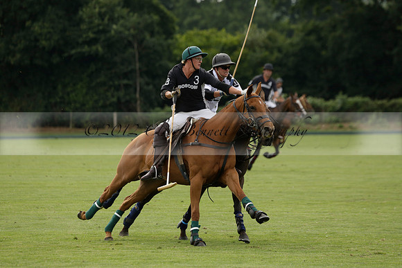 Beau Design v Boscom in an August Rother Cup 4 goal polo match at Cowdray Park Polo Club on Wednesday 07 August 2013