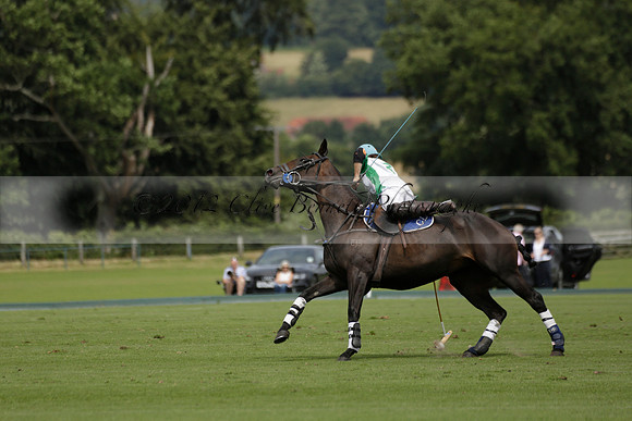 Burningfold (blue) v Wairakei Pastoral (green) in the Ruins Cup Final on Sunday 04 August 2013.