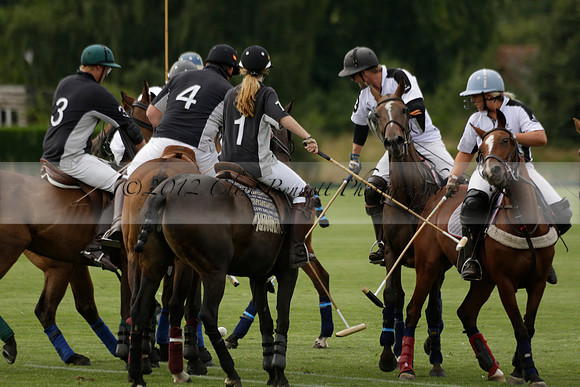 Beau Design v Boscom in an August Rother Cup 4 goal polo match at Cowdray Park Polo Club on Wednesday 07 August 2013