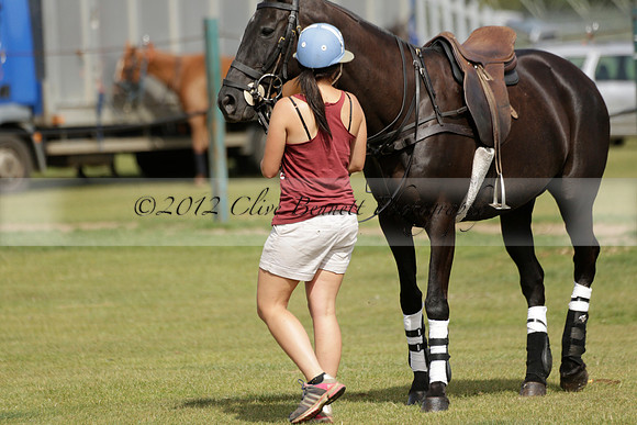 Maiz Dulce (green) v River (blue) in a Uber Polo Midsummer 12 goal polo match on Wednesday 21 August 2013 at Cowdray park Polo Club on Ambersham 2.  www.polopictures.co.uk