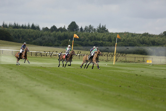 Burningfold (blue) v Wairakei Pastoral (green) in the Ruins Cup Final on Sunday 04 August 2013.