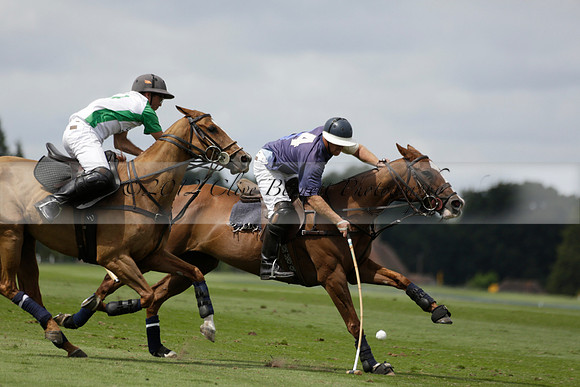 Burningfold (blue) v Wairakei Pastoral (green) in the Ruins Cup Final on Sunday 04 August 2013.