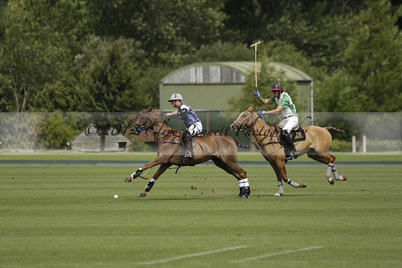 Burningfold (blue) v Wairakei Pastoral (green) in the Ruins Cup Final on Sunday 04 August 2013.