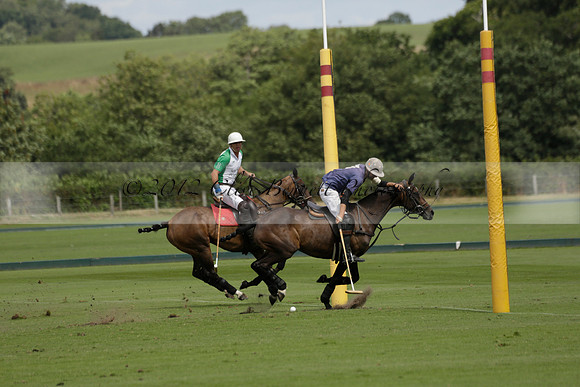 Burningfold (blue) v Wairakei Pastoral (green) in the Ruins Cup Final on Sunday 04 August 2013.