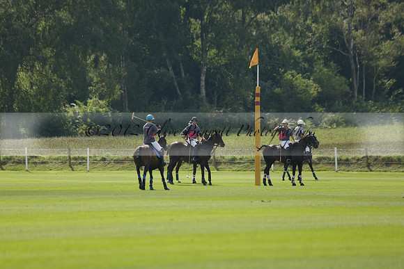 La Tremenda (mauve) v Maiz Dulce (green) in the Brecknock Cup  final polo match. Played at Cowdray Park Polo Club on Sunday 25 August 2013 on Ambersham 1. www.polopictures.co.uk