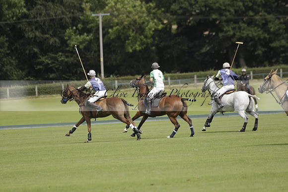Burningfold (blue) v Wairakei Pastoral (green) in the Ruins Cup Final on Sunday 04 August 2013.
