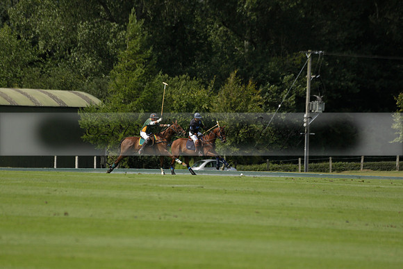 Maiz Dulce (green) v River (blue) in a Uber Polo Midsummer 12 goal polo match on Wednesday 21 August 2013 at Cowdray park Polo Club on Ambersham 2.  www.polopictures.co.uk