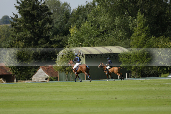 Maiz Dulce (green) v River (blue) in a Uber Polo Midsummer 12 goal polo match on Wednesday 21 August 2013 at Cowdray park Polo Club on Ambersham 2.  www.polopictures.co.uk