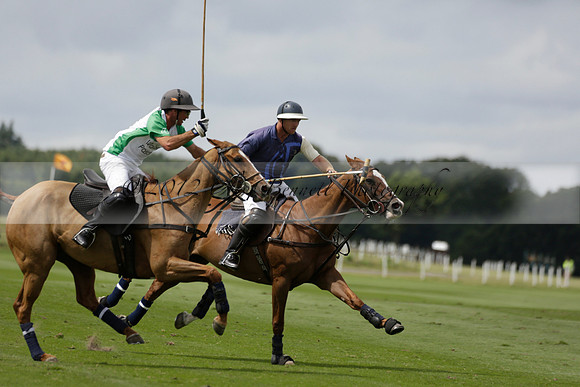 Burningfold (blue) v Wairakei Pastoral (green) in the Ruins Cup Final on Sunday 04 August 2013.