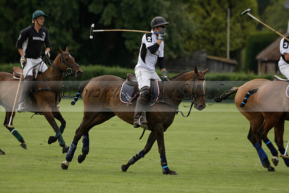 Beau Design v Boscom in an August Rother Cup 4 goal polo match at Cowdray Park Polo Club on Wednesday 07 August 2013