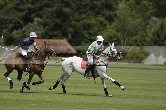 Burningfold (blue) v Wairakei Pastoral (green) in the Ruins Cup Final on Sunday 04 August 2013.