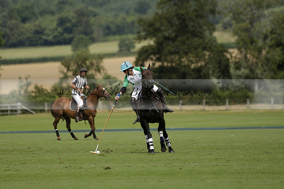 Burningfold (blue) v Wairakei Pastoral (green) in the Ruins Cup Final on Sunday 04 August 2013.