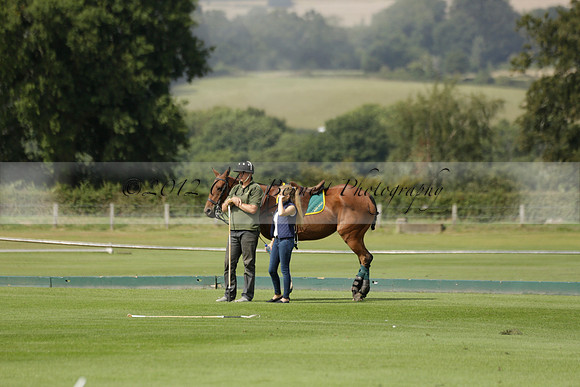 Maiz Dulce (green) v River (blue) in a Uber Polo Midsummer 12 goal polo match on Wednesday 21 August 2013 at Cowdray park Polo Club on Ambersham 2.  www.polopictures.co.uk