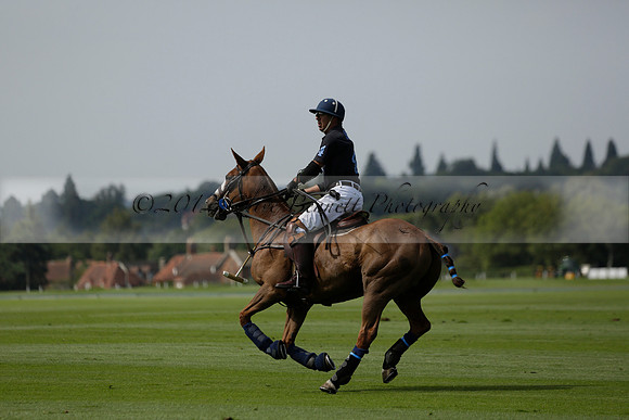 Maiz Dulce (green) v River (blue) in a Uber Polo Midsummer 12 goal polo match on Wednesday 21 August 2013 at Cowdray park Polo Club on Ambersham 2.  www.polopictures.co.uk