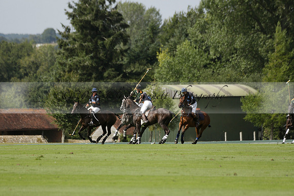 Maiz Dulce (green) v River (blue) in a Uber Polo Midsummer 12 goal polo match on Wednesday 21 August 2013 at Cowdray park Polo Club on Ambersham 2.  www.polopictures.co.uk