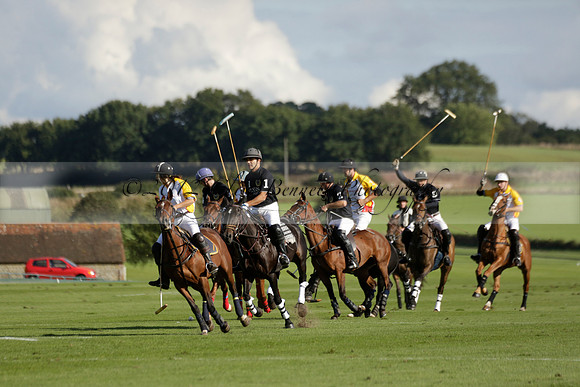 Aryana (black) v Shoreline (yellow) in a Farewell Cup polo match played on Ambersham 5 at Cowdray Park Polo Club on Wednesday 18 September 2013. www.polopictures.co.uk