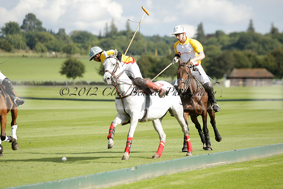 Aryana (black) v Shoreline (yellow) in a Farewell Cup polo match played on Ambersham 5 at Cowdray Park Polo Club on Wednesday 18 September 2013. www.polopictures.co.uk