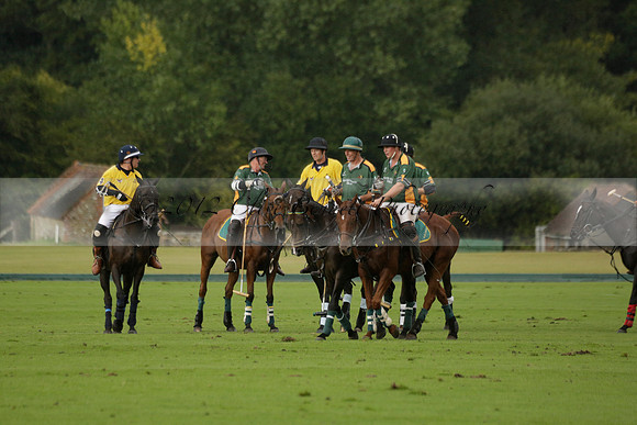 Maiz Dulce (green) v Las Esterellas (yellow) in the PSI Final polo match at Cowdray Park Polo Club on Ambersham 2 on Sunday 2013.09.08 www.polopictures.co.uk