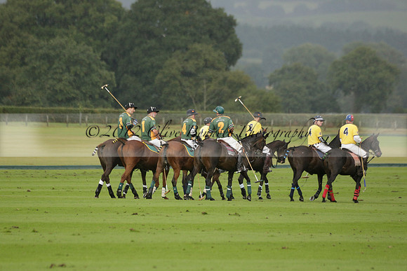 Maiz Dulce (green) v Las Esterellas (yellow) in the PSI Final polo match at Cowdray Park Polo Club on Ambersham 2 on Sunday 2013.09.08 www.polopictures.co.uk