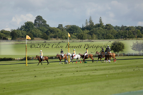 Aryana (black) v Shoreline (yellow) in a Farewell Cup polo match played on Ambersham 5 at Cowdray Park Polo Club on Wednesday 18 September 2013. www.polopictures.co.uk