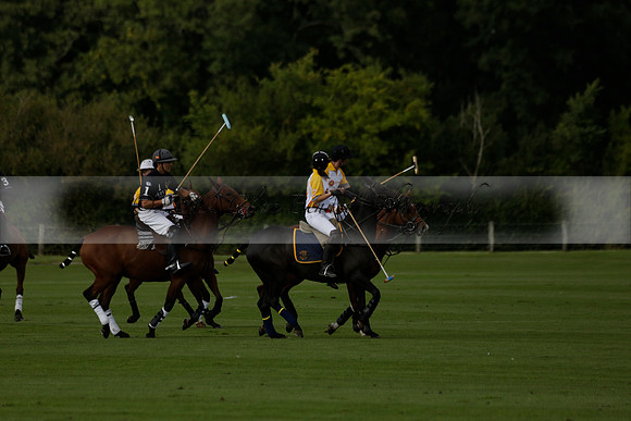 Aryana (black) v Shoreline (yellow) in a Farewell Cup polo match played on Ambersham 5 at Cowdray Park Polo Club on Wednesday 18 September 2013. www.polopictures.co.uk
