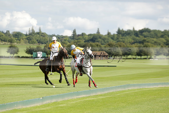 Aryana (black) v Shoreline (yellow) in a Farewell Cup polo match played on Ambersham 5 at Cowdray Park Polo Club on Wednesday 18 September 2013. www.polopictures.co.uk