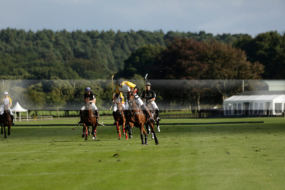 Aryana (black) v Shoreline (yellow) in a Farewell Cup polo match played on Ambersham 5 at Cowdray Park Polo Club on Wednesday 18 September 2013. www.polopictures.co.uk