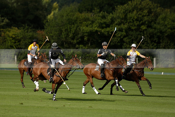 Aryana (black) v Shoreline (yellow) in a Farewell Cup polo match played on Ambersham 5 at Cowdray Park Polo Club on Wednesday 18 September 2013. www.polopictures.co.uk