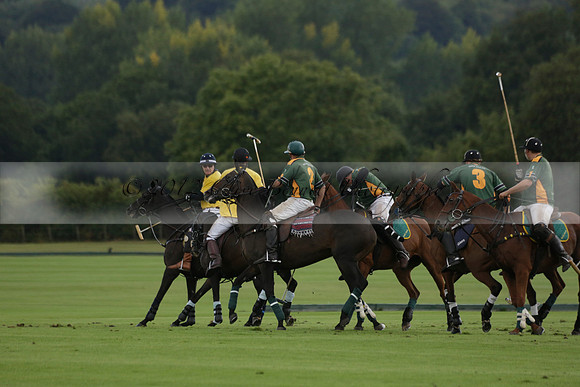Maiz Dulce (green) v Las Esterellas (yellow) in the PSI Final polo match at Cowdray Park Polo Club on Ambersham 2 on Sunday 2013.09.08 www.polopictures.co.uk