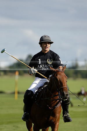 Aryana (black) v Shoreline (yellow) in a Farewell Cup polo match played on Ambersham 5 at Cowdray Park Polo Club on Wednesday 18 September 2013. www.polopictures.co.uk