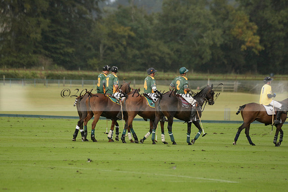 Maiz Dulce (green) v Las Esterellas (yellow) in the PSI Final polo match at Cowdray Park Polo Club on Ambersham 2 on Sunday 2013.09.08 www.polopictures.co.uk