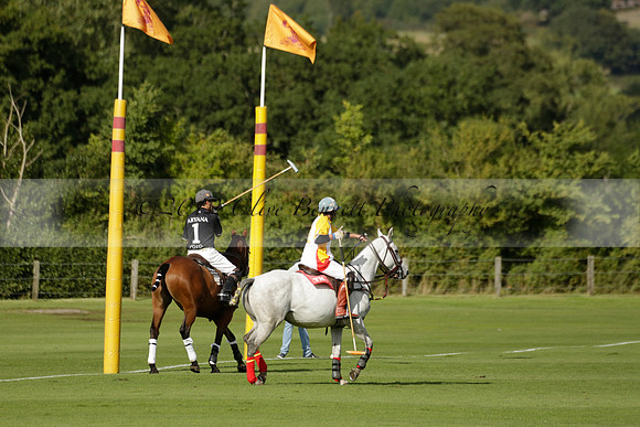 Aryana (black) v Shoreline (yellow) in a Farewell Cup polo match played on Ambersham 5 at Cowdray Park Polo Club on Wednesday 18 September 2013. www.polopictures.co.uk