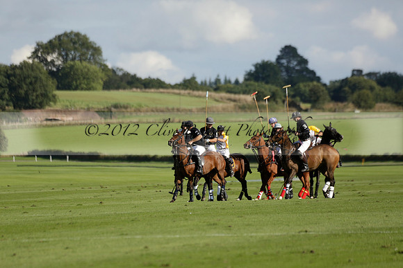 Aryana (black) v Shoreline (yellow) in a Farewell Cup polo match played on Ambersham 5 at Cowdray Park Polo Club on Wednesday 18 September 2013. www.polopictures.co.uk